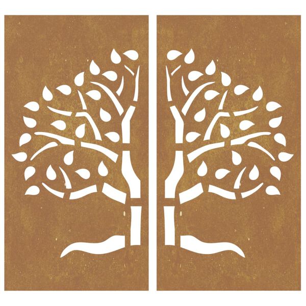 vidaXL D&eacute;corations murales jardin 2 pcs 105x55 cm design d'arbre
