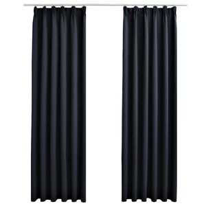 vidaXL Rideaux occultants avec crochets 2 pcs Anthracite 140x175 cm