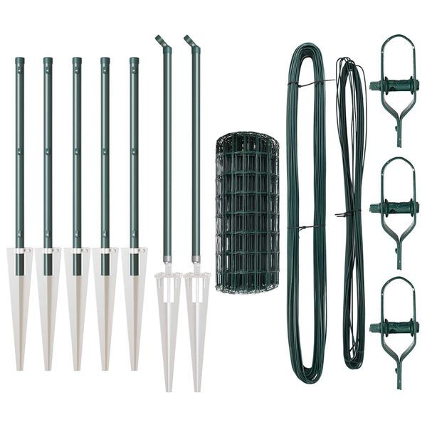 vidaXL Cl&ocirc;ture avec poteau Vert 0,4 x 10 m Acier et PVC