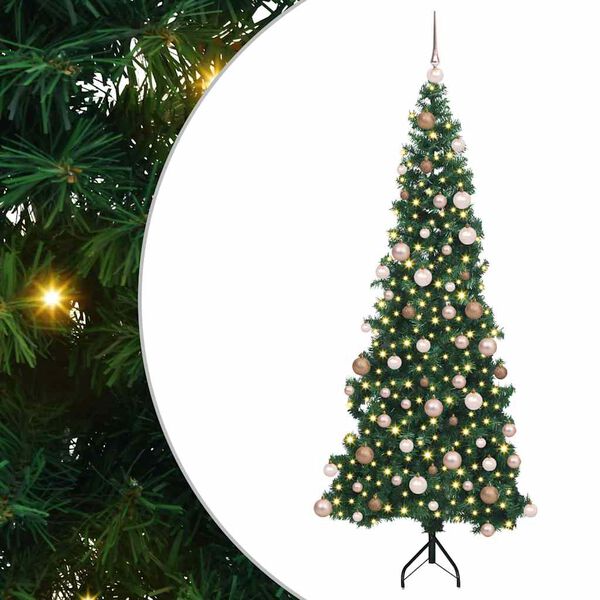 vidaXL Arbre de Noël artificiel d'angle Vert 180 cm PVC et métal