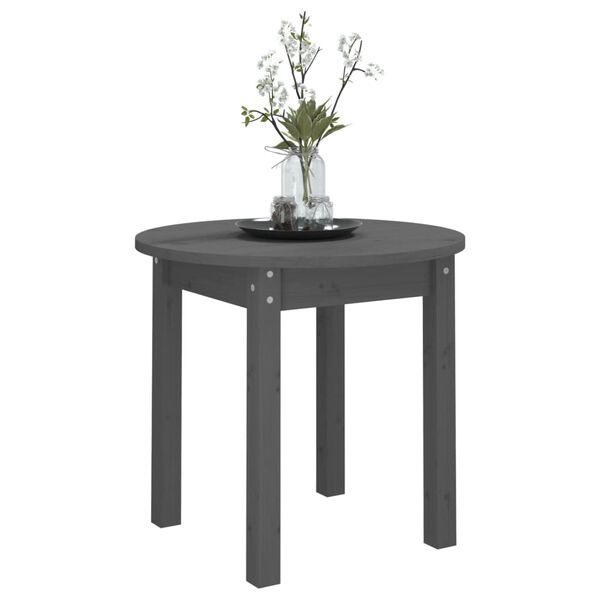 vidaXL Table basse Gris &Oslash; 45x40 cm Bois massif de pin