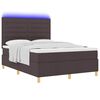 vidaXL Lit &agrave; ressorts avec matelas Marron fonc&eacute; 160 x 200 cm tissu