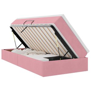 vidaXL Lit avec rangement et matelas Rose 90 x 190 cm Velours