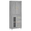 vidaXL Buffet haut Sonoma gris 69,5x34x180 cm Bois d'ing&eacute;nierie