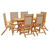 vidaXL Ensemble à Manger de jardin 7pcs bois d'acacia solide textilène