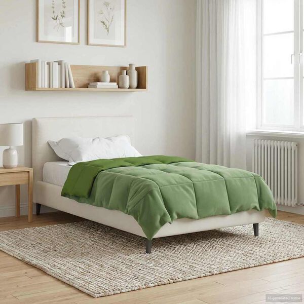vidaXL Duvet d'&eacute;t&eacute; simple Matelass&eacute; Vert 140 x 220 cm Microfibre
