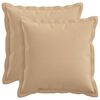 vidaXL Coussin de jet&eacute; 2 pc HOUTEN Cr&egrave;me 35 x 35 cm Lin synth&eacute;tique