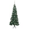 vidaXL Arbre de No&euml;l artificiel d'angle Vert 210 cm PVC et m&eacute;tal