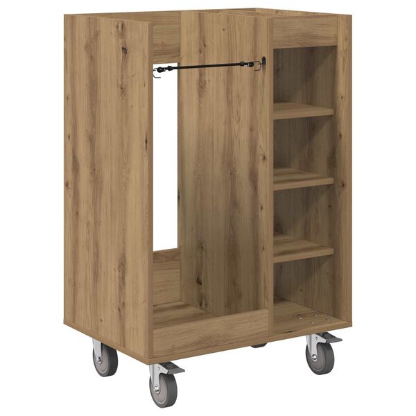 vidaXL Armoire de Golf avec roue Uni Ch&ecirc;ne artisanal 65 x 45 x 98 cm
