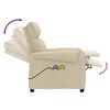 vidaXL Fauteuil &eacute;lectrique de massage Cr&egrave;me Tissu