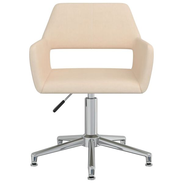 vidaXL Chaise pivotante de salle &agrave; manger Cr&egrave;me Tissu