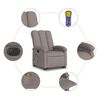 vidaXL Fauteuil inclinable de massage &eacute;lectrique Taupe Tissu