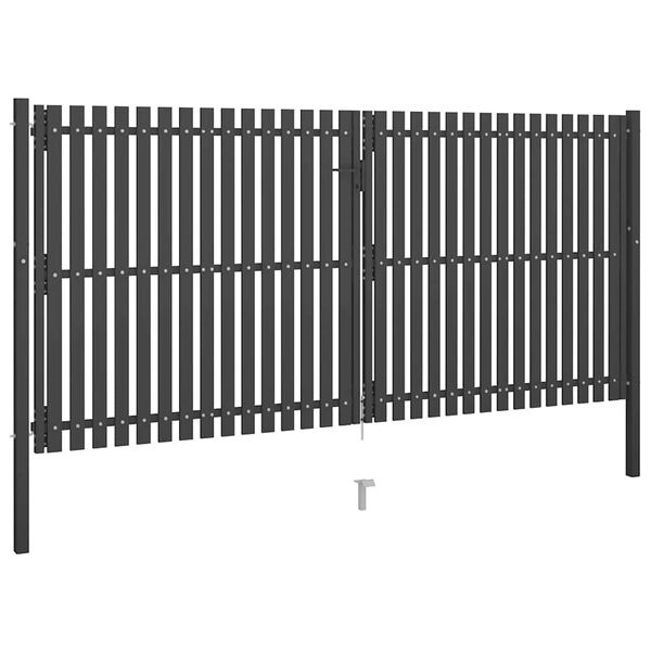 vidaXL Portail de jardin en acier 400 x 175 cm anthracite