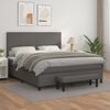 vidaXL Sommier &agrave; lattes de lit avec matelas Gris 180x200 cm Similicuir
