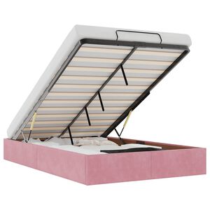 vidaXL Cadre de lit ottoman sans matelas rose 120x200 cm velours