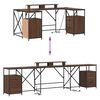 vidaXL Bureau Chêne brun 182 x 101 x 87,5 cm Bois d'ingénierie