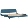 vidaXL Cadre de lit sans matelas bleu 200x200 cm velours