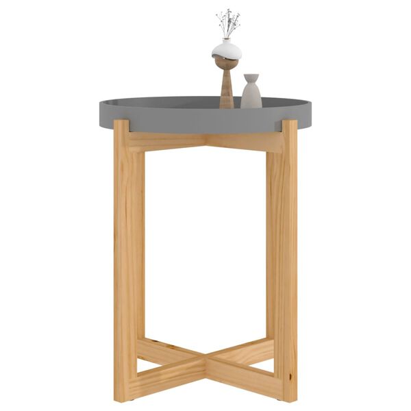 vidaXL Table basse Gris 41x41x48,5 cm Bois d'ingénierie et pin massif
