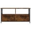 vidaXL Meuble TV ch&ecirc;ne fum&eacute; 90x33x45 cm bois d'ing&eacute;nierie et fer