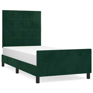 vidaXL Cadre de lit sans matelas vert fonc&eacute; 80x200 cm velours