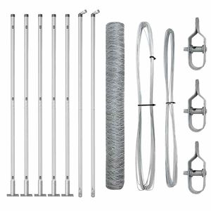 vidaXL Poteau de cl&ocirc;ture. Argent&eacute;