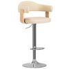 vidaXL Tabourets de bar lot de 2 cr&egrave;me bois courb&eacute; et similicuir