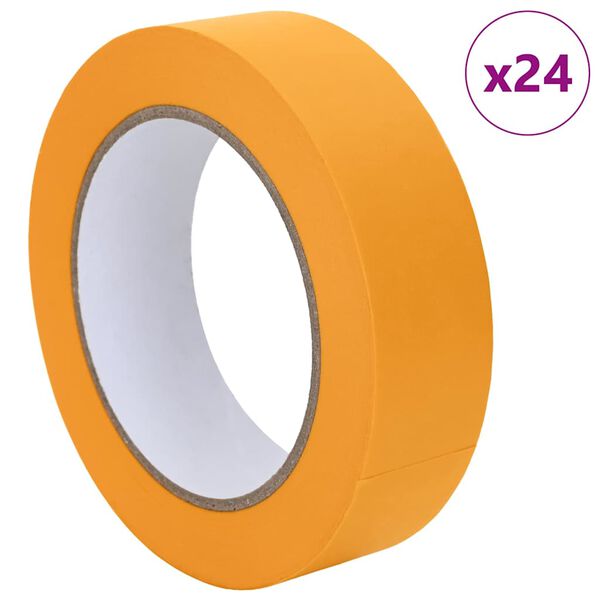 vidaXL Rubans de masquage pour peintre 24 pcs Jaune 30mm x 50m Papier
