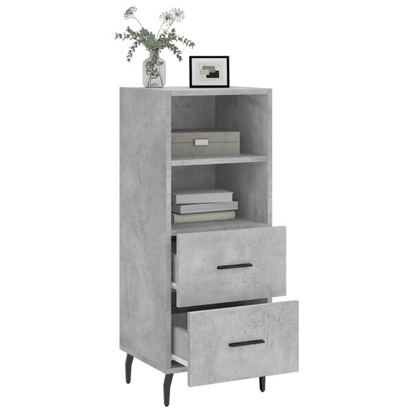 vidaXL Buffet Gris b&eacute;ton 34,5x34x90 cm Bois d'ing&eacute;nierie