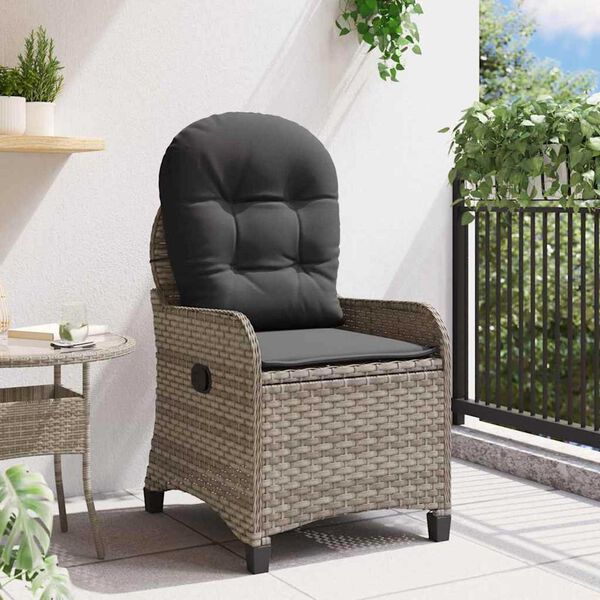 vidaXL Fauteuil inclinable Gris 56 x 66 x 95 cm polyrotin