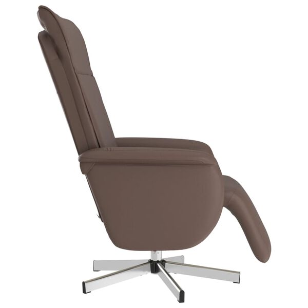 vidaXL Fauteuil inclinable avec repose-pieds marron similicuir