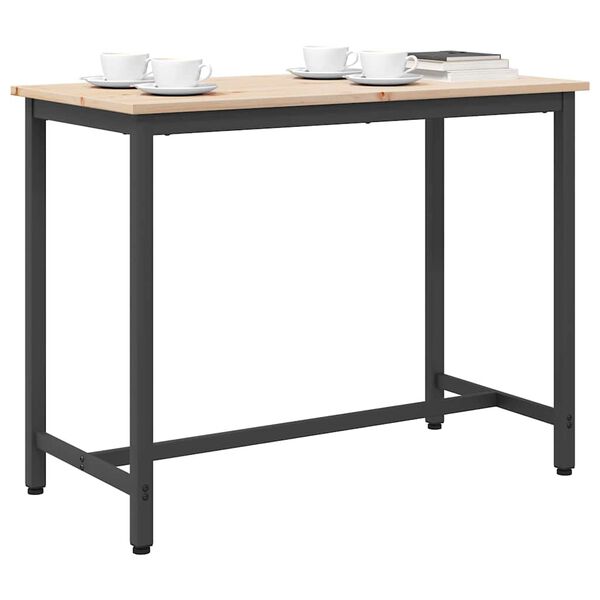 vidaXL table Naturel 100 x 50 x 77 cm Bois d'ing&eacute;nierie et acier