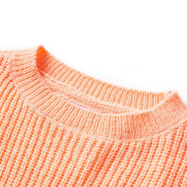 Pull-over tricot&eacute; pour enfants orange vif 128