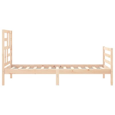 vidaXL Cadre de lit avec tête de lit simple bois massif