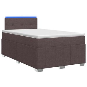 vidaXL Lit boxspring avec matelas Marron fonc&eacute; 120 x 190 cm Tissu