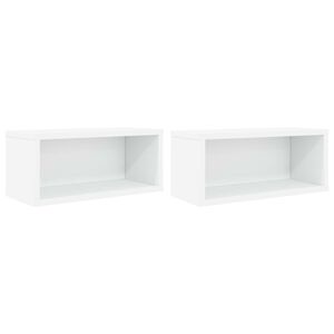 vidaXL Rack de rangement pour CD 2 pc Blanc 40 x 17 x 17 cm
