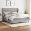 vidaXL Sommier &agrave; lattes de lit avec matelas Gris clair 180x200cm Tissu