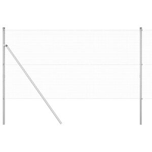 vidaXL Cl&ocirc;ture en fils soud&eacute;s pour fixation au sol 50 x 1 m Argent&eacute;