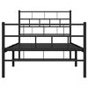 vidaXL Cadre de lit métal sans matelas avec pied de lit noir 75x190 cm