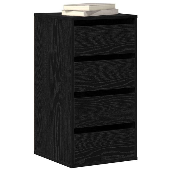 vidaXL Armoire &agrave; tiroirs Noir 40 x 41 x 76 cm Bois d'ing&eacute;nierie