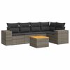 vidaXL Salon de jardin 6 pcs avec coussins gris r&eacute;sine tress&eacute;e