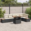 vidaXL Ensemble de canapé de jardin 7 pcs Noir Poly rotin