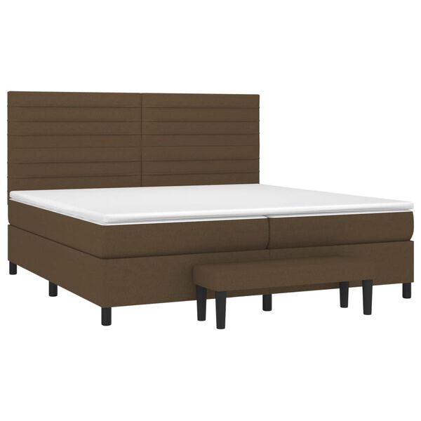 vidaXL Sommier &agrave; lattes de lit avec matelas Marron fonc&eacute; 200x200 cm