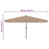 vidaXL Parasol de jardin Taupe et Noir 395 x 395 x 245 cm