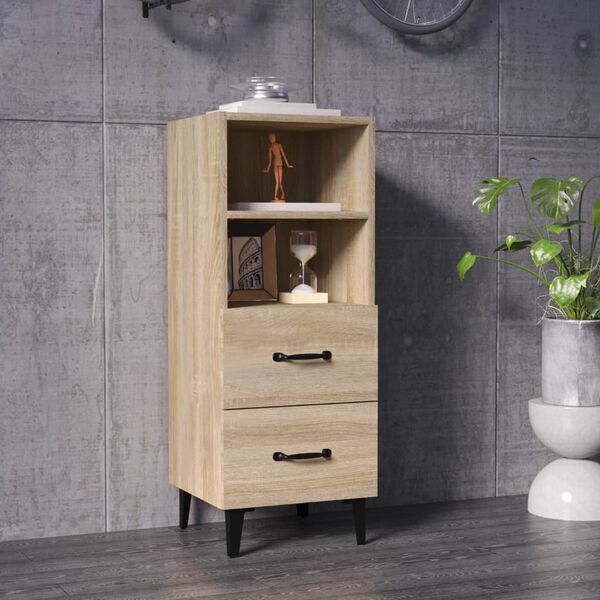 vidaXL Buffet Ch&ecirc;ne sonoma 34,5x34x90 cm Bois d'ing&eacute;nierie