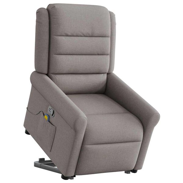 vidaXL Fauteuil inclinable de massage Taupe Tissu