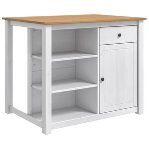 vidaXL Chariot de cuisine PANAMA 2 pcs Blanc et Cire de Miel
