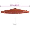 vidaXL Tissu de remplacement de parasol d'ext&eacute;rieur Terre cuite 500 cm