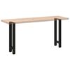 vidaXL Pieds de table console Noir 2 pi&egrave;ces 28 x (72-73) cm Acier
