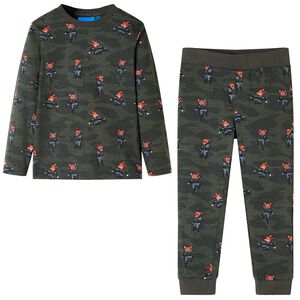 Pyjamas pour enfants à manches longues kaki 128