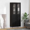 vidaXL Haut Armoire Ch&ecirc;ne noir 69,5 x 34 x 90 cm Bois d'ing&eacute;nierie
